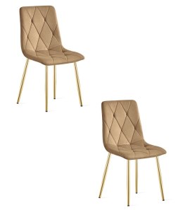 Krzesło LIBRA - brązowy aksamit / nogi kolor złoty x 2