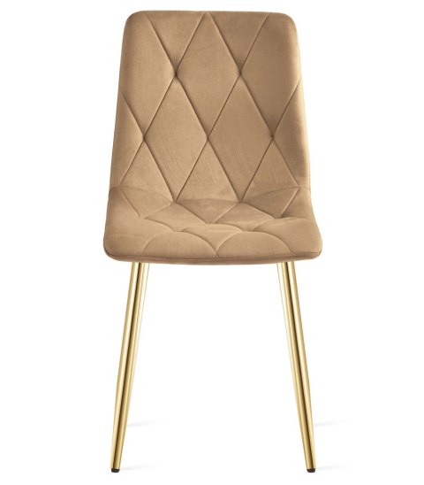 Krzesło LIBRA - brązowy aksamit / nogi kolor złoty x 2