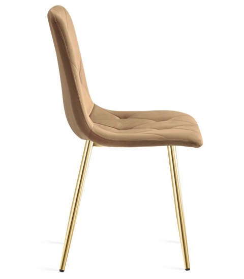 Krzesło LIBRA - brązowy aksamit / nogi kolor złoty x 2