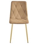 Krzesło LIBRA - brązowy aksamit / nogi kolor złoty x 3