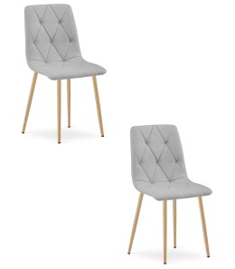 Krzesło LIBRA - jasny szary materiał / nogi kolor drewna x 2