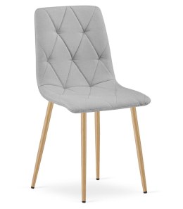Krzesło LIBRA - jasny szary materiał / nogi kolor drewna x 2