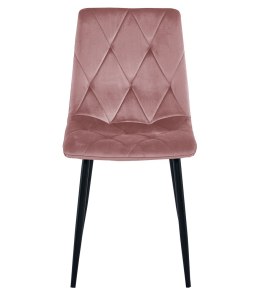 Krzesło LIBRA - róż aksamit / nogi czarne x 1