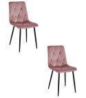 Krzesło LIBRA - róż aksamit / nogi czarne x 2