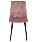 Krzesło LIBRA - róż aksamit / nogi czarne x 2