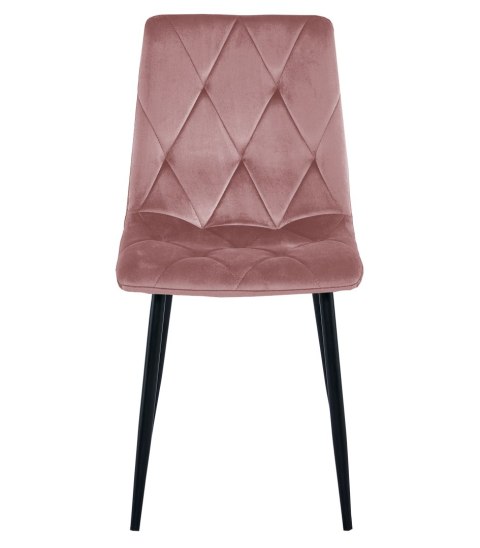 Krzesło LIBRA - róż aksamit / nogi czarne x 2