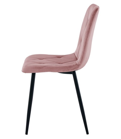 Krzesło LIBRA - róż aksamit / nogi czarne x 3