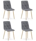Krzesło LIBRA - ciemny szary materiał / nogi kolor drewna x 4