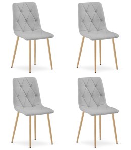 Krzesło LIBRA - jasny szary materiał / nogi kolor drewna x 4