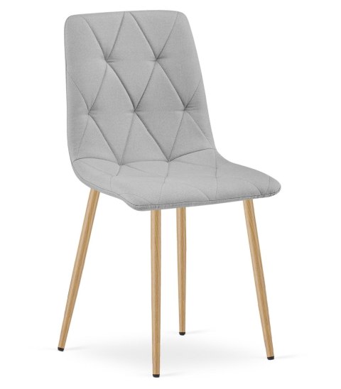 Krzesło LIBRA - jasny szary materiał / nogi kolor drewna x 4