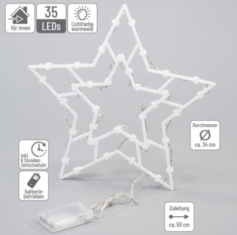 Ozdoba choinkowa - 35 LED, gwiazda