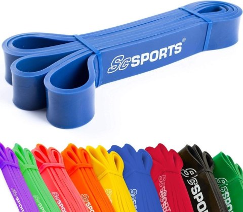 Taśma oporowa do ćwiczeń 208 cm niebieska, naturalny lateks