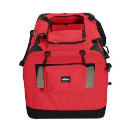 Czerwony transporter XXL dla psa składany z miską i torbą