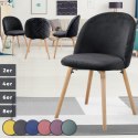 Krzesło skandynawskie czarne, welur, bukowe nogi, nowoczesny