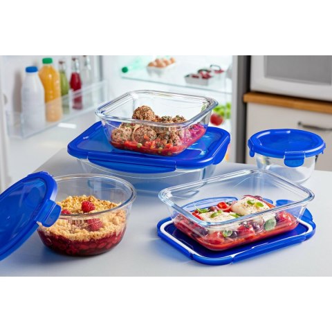 Pojemnik do Przechowywania Żywności Pyrex Niebieski Przezroczysty 800 ml (2 Sztuk)