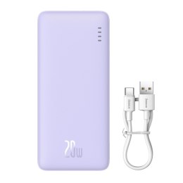 Powerbank 20000mAh Airpow Fast Charge 20W z kablem USB USB-C 50cm - fioletowy