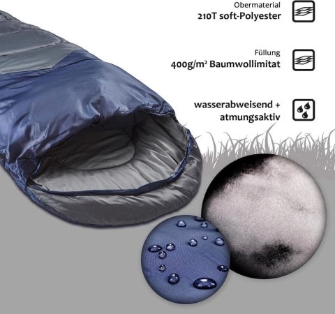 Śpiwór anaterra VOLLHOT 220x75 cm, do -17°C, wodoodporny