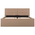 VidaXL Rama łóżka z podnośnikiem, cappuccino, ekoskóra, 120 x 200 cm