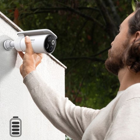 Zestaw do monitoringu zewnętrzny solarny 2 kamery 3K 8x 16GB - biały