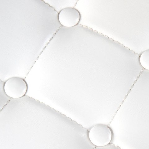 Zestaw fotel i pufa z ekoskóry, biały, do salonu i biura