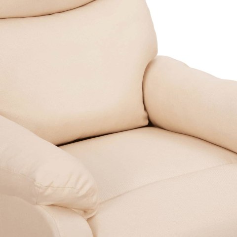 Fotel ułatwiający wstawanie, kremowy, obity tkaniną