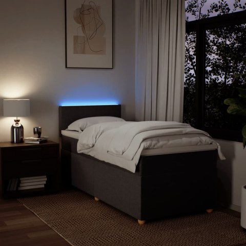 VidaXL Łóżko kontynentalne z materacem, brązowe, tkanina, 90x200 cm