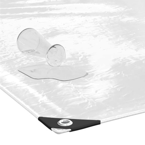 VidaXL Przezroczysta plandeka z oczkami 6x12 m PVC