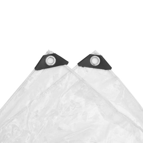 VidaXL Przezroczysta plandeka z oczkami 6x12 m PVC