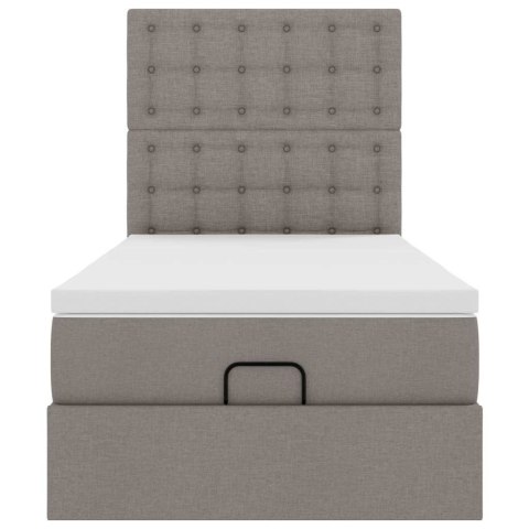 VidaXL Rama łóżka otomana z materacem, taupe, 80x200 cm, tkanina
