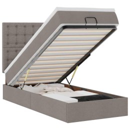 VidaXL Rama łóżka otomana z materacem, taupe, 80x200 cm, tkanina