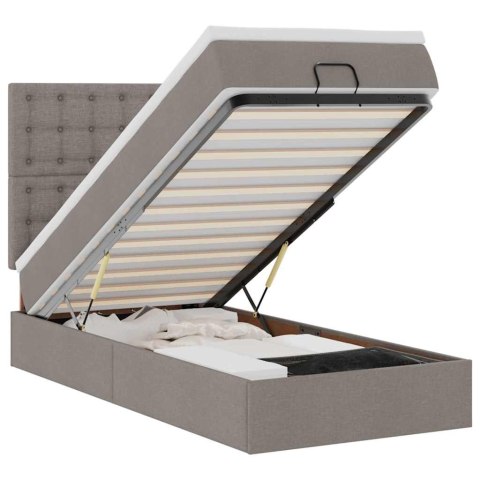 VidaXL Rama łóżka otomana z materacem, taupe, 80x200 cm, tkanina