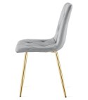 Krzesło LIBRA - aksamit szary jasny / nogi złote x 3