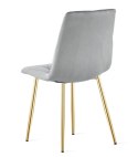 Krzesło LIBRA - aksamit szary jasny / nogi złote x 4