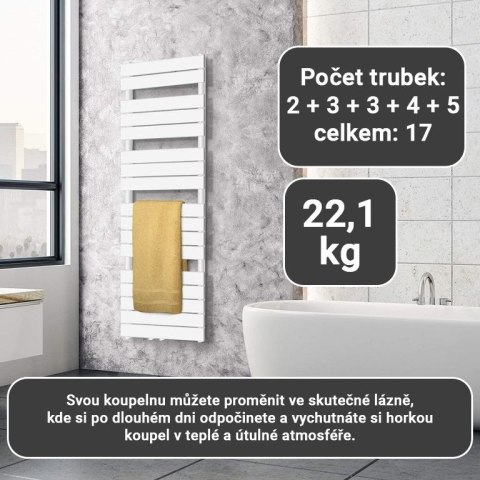 AQUAMARIN Grzejnik łazienkowy pionowy 160 x 60 cm, biały