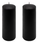 Świece parafinowe czarne 20 cm, 2 szt., bez zapachu, 80h