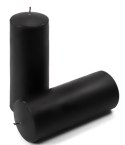 Świece parafinowe czarne 20 cm, 2 szt., bez zapachu, 80h