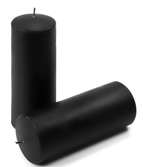 Świece parafinowe czarne 20 cm, 2 szt., bez zapachu, 80h