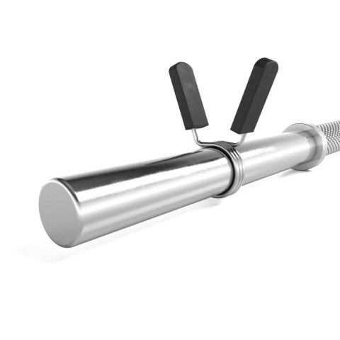 Sztanga treningowa 180 cm, 150 kg, stal, sprężynowe zaciski