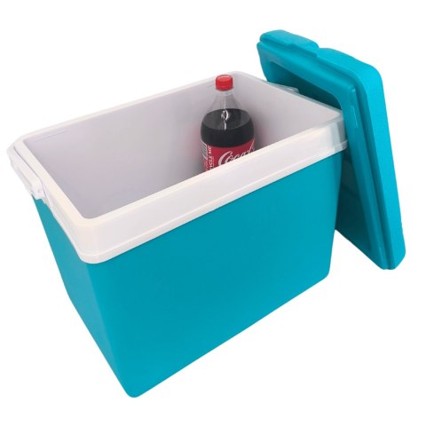 Lodówka turystyczna 35L KAMAI EDA na wkłady mrożące, niebieska z białą rączką