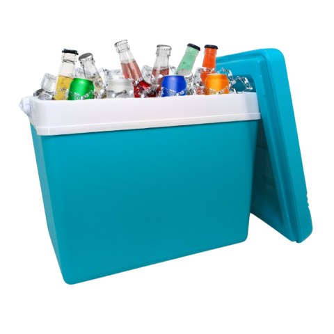 Lodówka turystyczna 35L KAMAI EDA na wkłady mrożące, niebieska z białą rączką