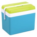 Lodówka turystyczna 35L KAMAI EDA na wkłady mrożące, turkusowa z białą rączką i zieloną pokrywą