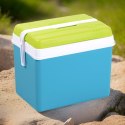 Lodówka turystyczna 35L KAMAI EDA na wkłady mrożące, turkusowa z białą rączką i zieloną pokrywą