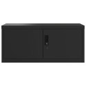 Szafa na dokumenty, czarna, 90x40x180 cm, stalowa