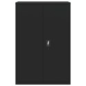 Szafa na dokumenty, czarna, 90x40x180 cm, stalowa