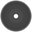 Luksusowa, okrągła umywalka, ciemnoszary mat, 40x15cm, ceramika