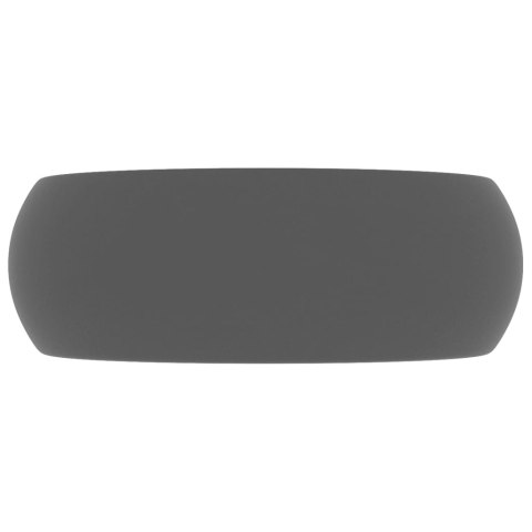 Luksusowa, okrągła umywalka, ciemnoszary mat, 40x15cm, ceramika