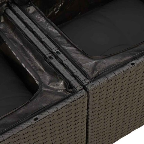 4-cz. zestaw wypoczynkowy do ogrodu, poduszki, czarny rattan PE