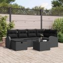 Zestaw Sof na Ogród 7 pcs Czarny 234 x 124 x 85 cm Polirattan