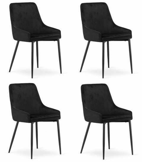 Krzesło MONZA - czarny aksamit x 4