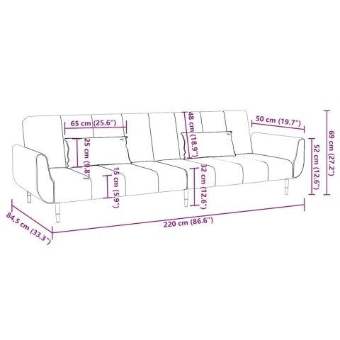 2-osobowa kanapa z 2 poduszkami, jasnozielona, aksamitna